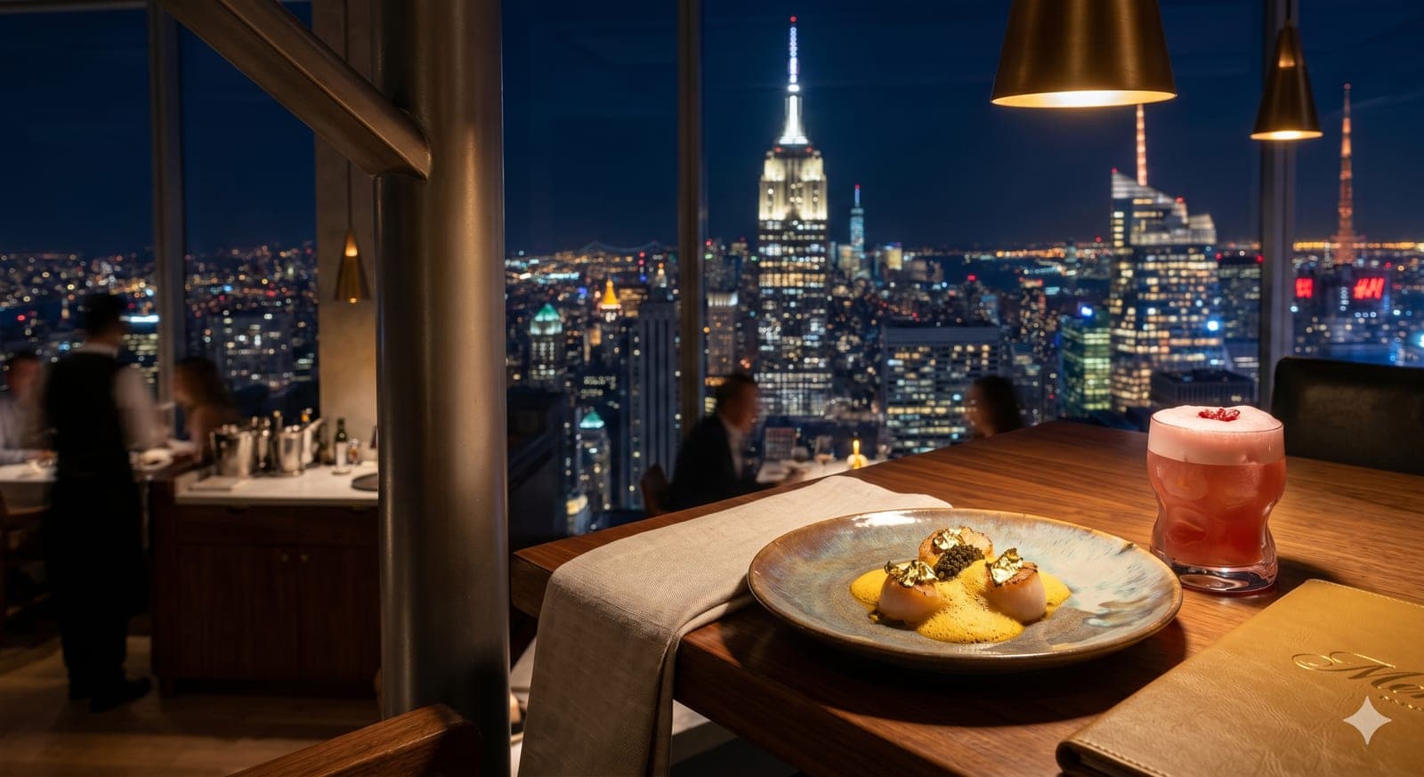 An intimate table set by a window